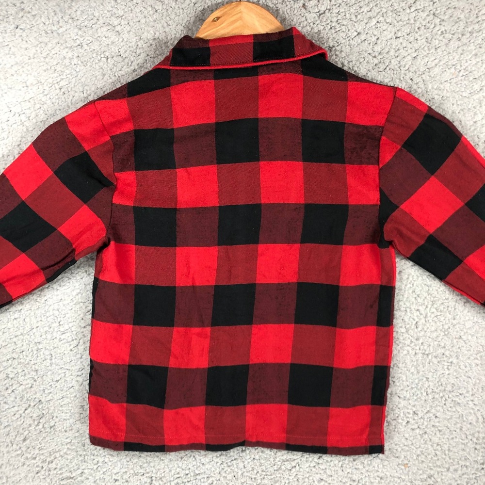 Disney Mickey Mouse Christmas Pajama Top Red Black Buffalo Plaid Toddler Size 3 - Picture 9 of 13
